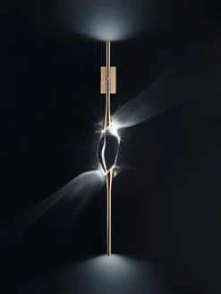 Pamono Satin Brass 12 Wall Sconce by Il Pezzo Mancante><noscript><img width=