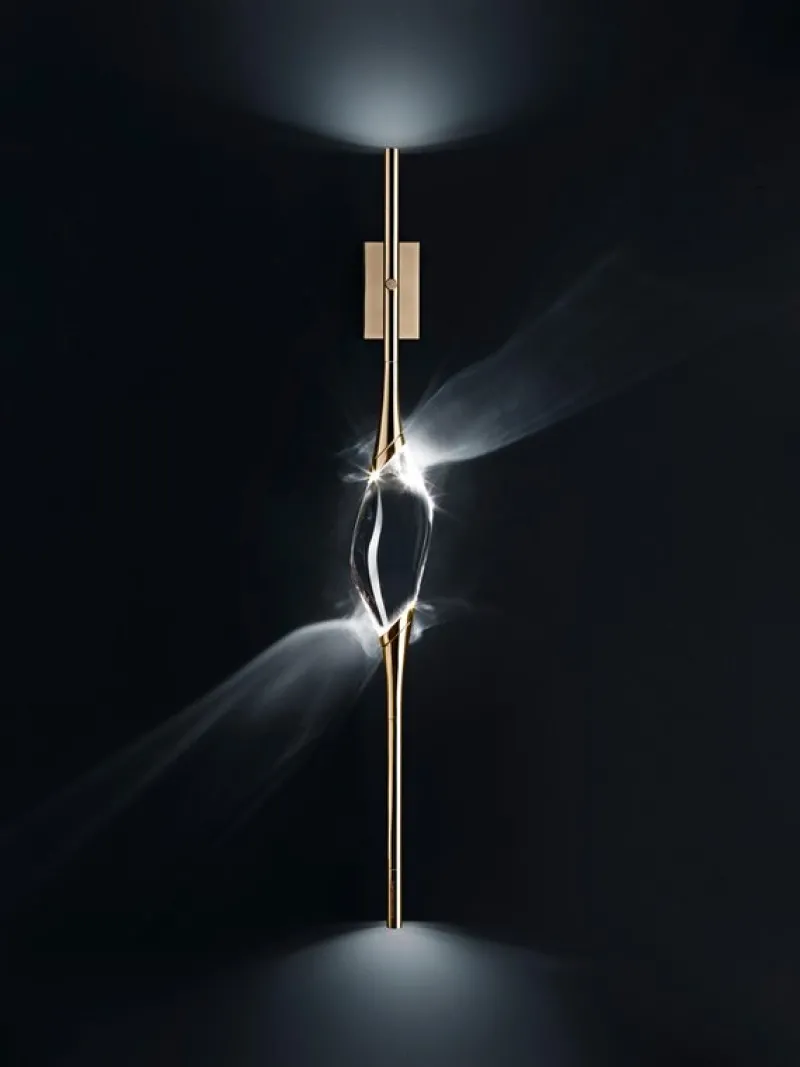 Pamono Satin Brass 12 Wall Sconce by Il Pezzo Mancante> Wall Lights & Sconces