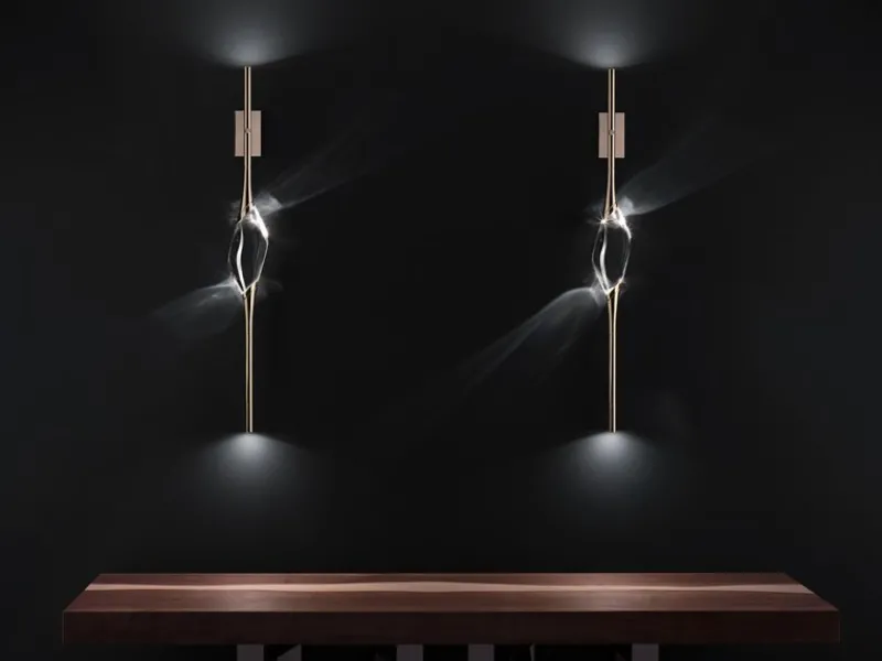 Pamono Satin Brass 12 Wall Sconce by Il Pezzo Mancante> Wall Lights & Sconces