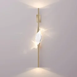 Pamono Satin Brass 12 Wall Sconce by Il Pezzo Mancante><noscript><img width=