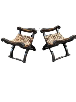 Pamono Savonarola-Style Chairs, 19th Century, Set of 2><noscript><img width=