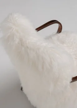 Pamono Scandinavian Art Deco Lounge Chairs in Mongolian Sheepskin, 1950s, Set of 2><noscript><img width=