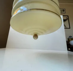 Pamono Scandinavian Art Deco Opaline Glass Beehive Pendant Lamp, 1930s><noscript><img width=