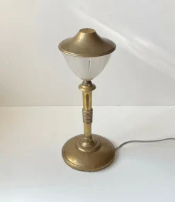 Pamono Scandinavian Art Deco Table Lamp in Bronze, Brass and Glass, 1930s> Table Lamps