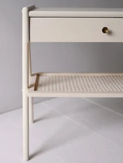 Pamono Scandinavian Bedside Tables with Vienna Straw Shelf, 1960s, Set of 2><noscript><img width=