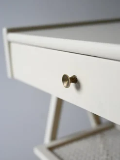 Pamono Scandinavian Bedside Tables with Vienna Straw Shelf, 1960s, Set of 2><noscript><img width=