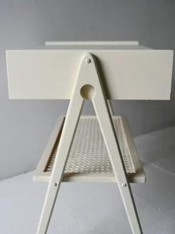 Pamono Scandinavian Bedside Tables with Vienna Straw Shelf, 1960s, Set of 2><noscript><img width=