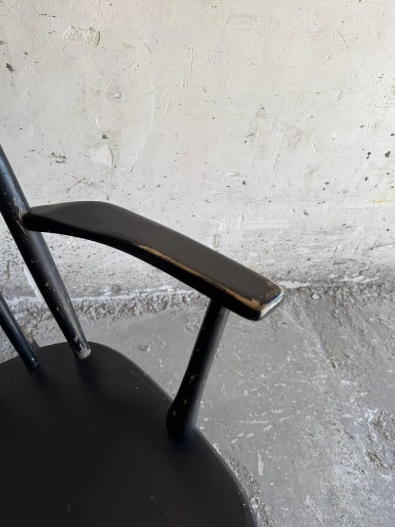 Pamono Scandinavian Black Windsor Style Rocking Chair> Rocking Chairs