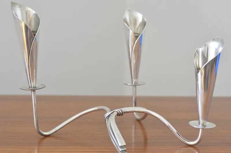 Pamono Scandinavian Calla Lily Candleholder by Hans Jensen, 1960s> Candleholders