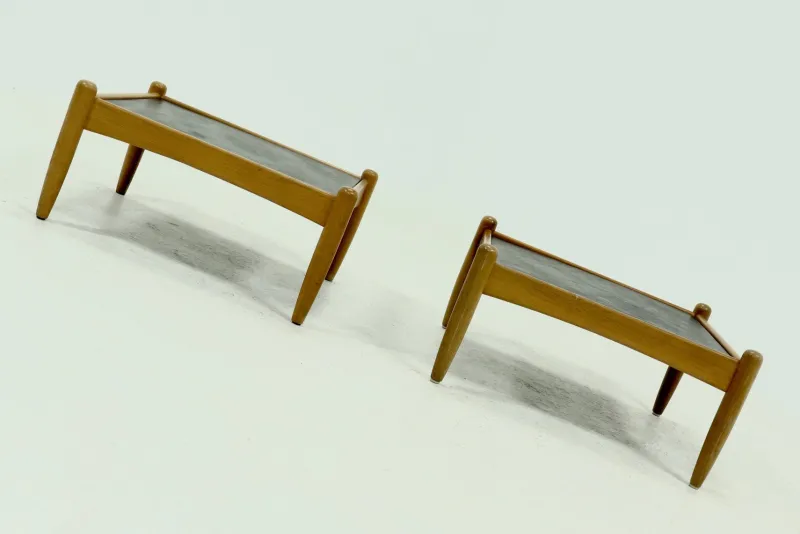 Pamono Scandinavian Coffee Table in Oak and Slate by Eric Merthen for Ire Möbler, 1960s> Coffee & Side Tables