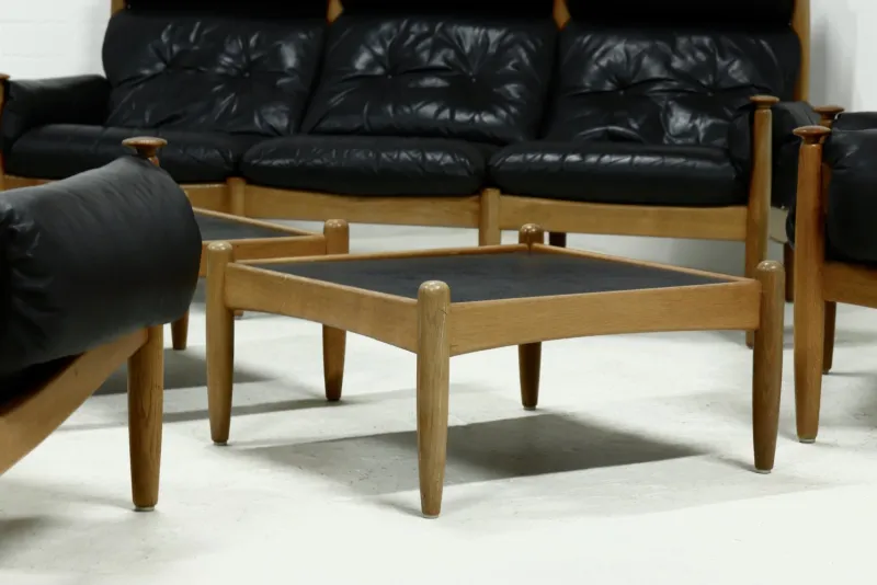 Pamono Scandinavian Coffee Table in Oak and Slate by Eric Merthen for Ire Möbler, 1960s> Coffee & Side Tables