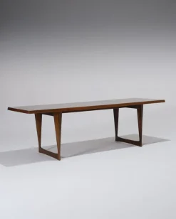 Pamono Scandinavian Dark Wood Coffee Table from Peter Løvig Nielsen, 1960s><noscript><img width=