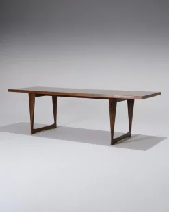 Pamono Scandinavian Dark Wood Coffee Table from Peter Løvig Nielsen, 1960s><noscript><img width=