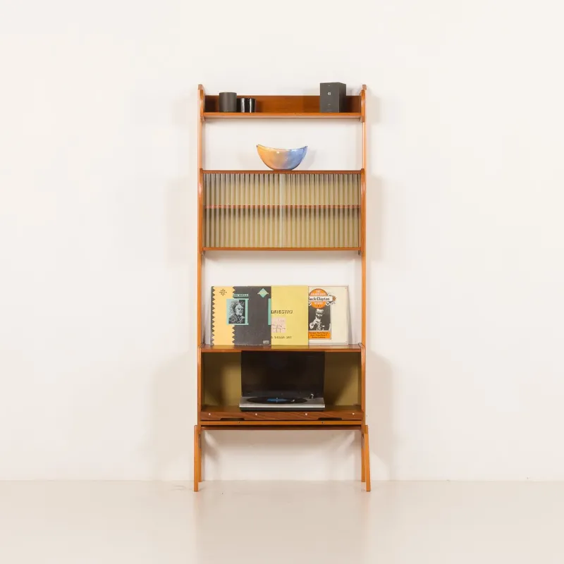 Online Pamono Scandinavian Free Standing Wall Unit with Audio Apliances Cabinet, 1960s
