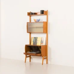 Online Pamono Scandinavian Free Standing Wall Unit with Audio Apliances Cabinet, 1960s