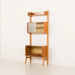Online Pamono Scandinavian Free Standing Wall Unit with Audio Apliances Cabinet, 1960s