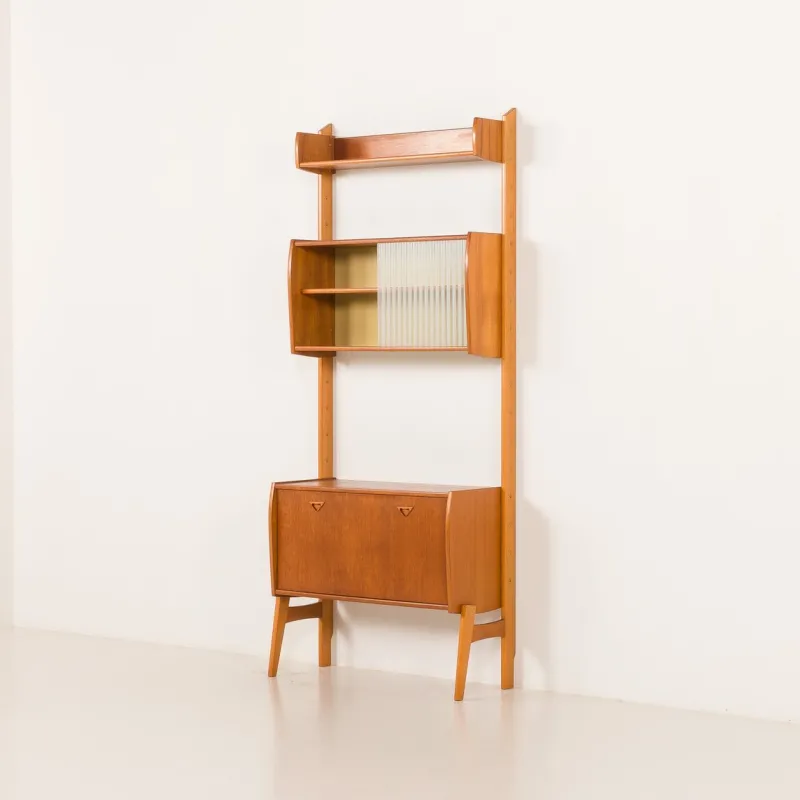 Online Pamono Scandinavian Free Standing Wall Unit with Audio Apliances Cabinet, 1960s