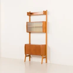 Online Pamono Scandinavian Free Standing Wall Unit with Audio Apliances Cabinet, 1960s