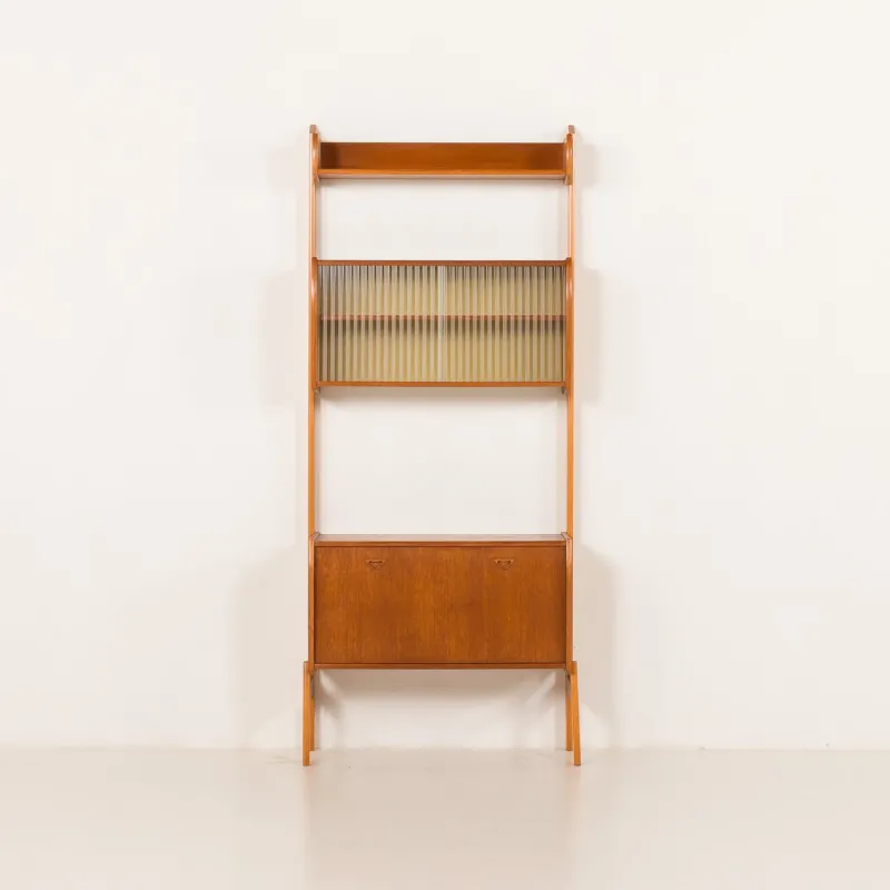 Online Pamono Scandinavian Free Standing Wall Unit with Audio Apliances Cabinet, 1960s