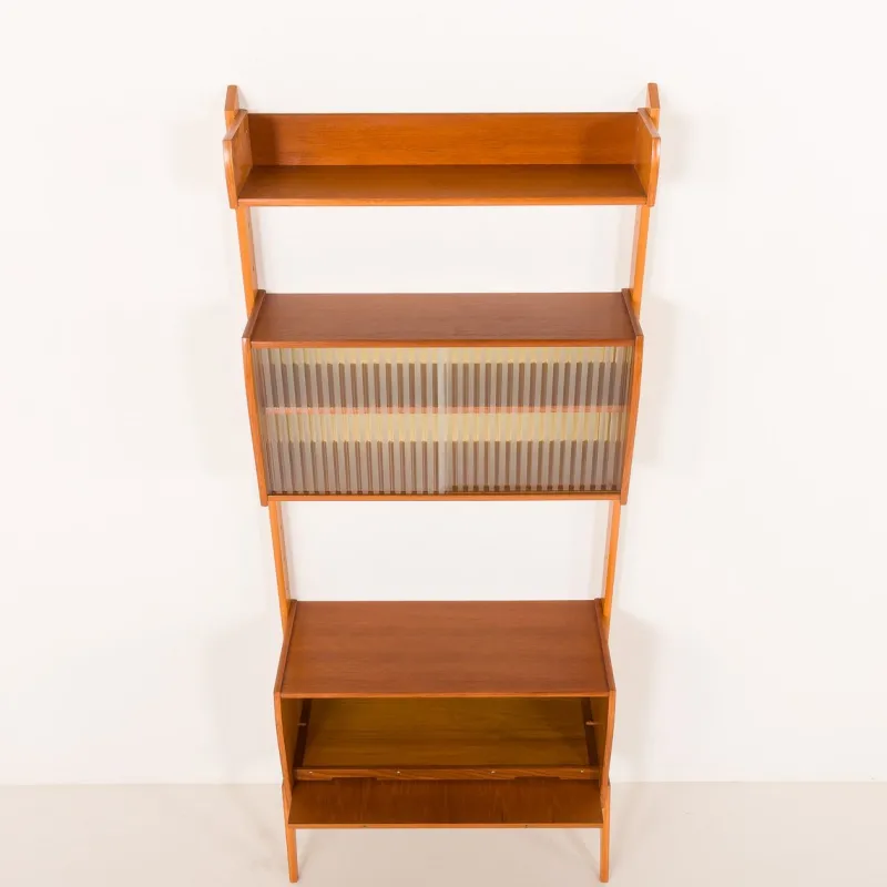 Online Pamono Scandinavian Free Standing Wall Unit with Audio Apliances Cabinet, 1960s