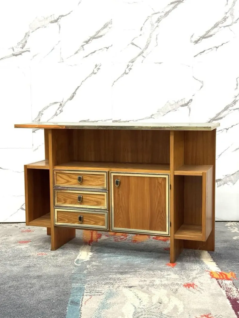 Outlet Pamono Scandinavian Geometric Wood Console Table, 1970s