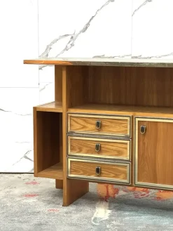 Outlet Pamono Scandinavian Geometric Wood Console Table, 1970s