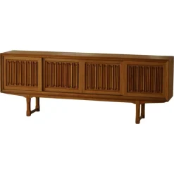 Discount Pamono Scandinavian Low Sideboard in Oak, 1950s