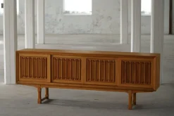 Discount Pamono Scandinavian Low Sideboard in Oak, 1950s