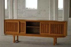 Discount Pamono Scandinavian Low Sideboard in Oak, 1950s