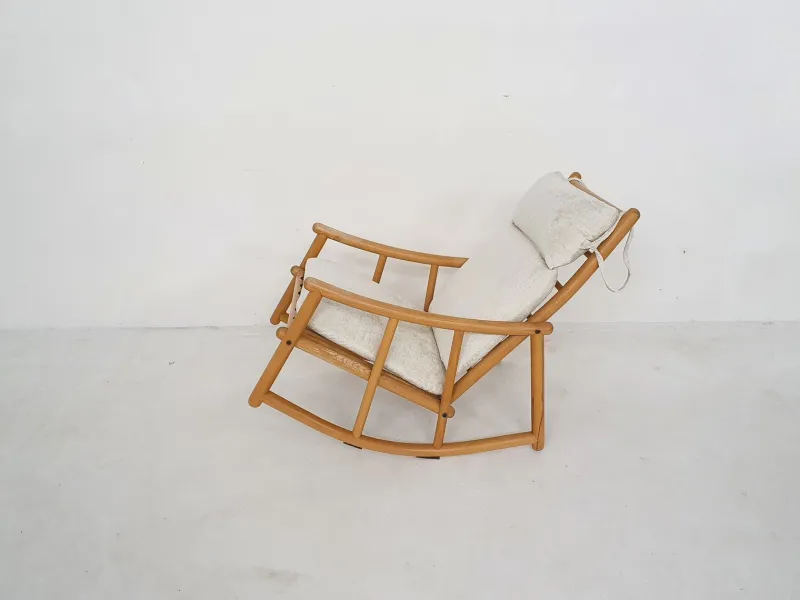 Pamono Scandinavian Modern Birch Spindle Rocking Lounge Chair, 1960s> Rocking Chairs