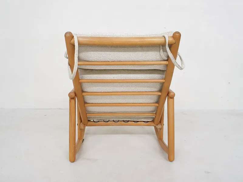 Pamono Scandinavian Modern Birch Spindle Rocking Lounge Chair, 1960s> Rocking Chairs