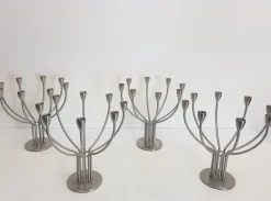 Pamono Scandinavian Modern Candleholder in Steel by M. Hagberg for Ikea, 1970s><noscript><img width=