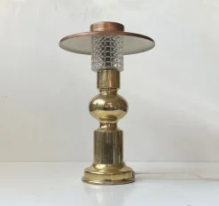 Pamono Scandinavian Modern Copper and Glass Table Lamp by Abo Randers, 1970s><noscript><img width=