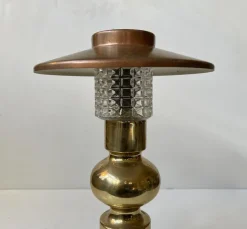 Pamono Scandinavian Modern Copper and Glass Table Lamp by Abo Randers, 1970s><noscript><img width=