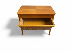 Hot Pamono Scandinavian Modern Sewing Table in Teak and Cane, 1950s