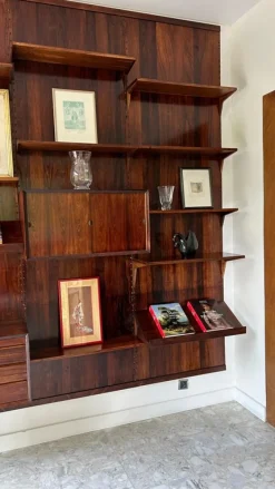 New Pamono Scandinavian Modular Wall Shelf in Rosewood attributed to Poul Cadovius for Cado, 1960s