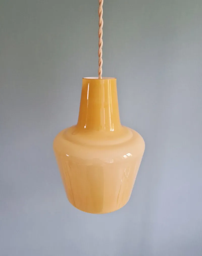 Pamono Scandinavian Opaline Pendant Light, 1960s> Ceiling Lights