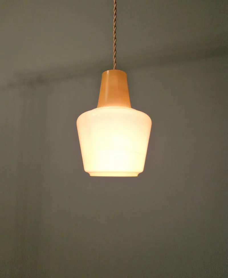 Pamono Scandinavian Opaline Pendant Light, 1960s> Ceiling Lights