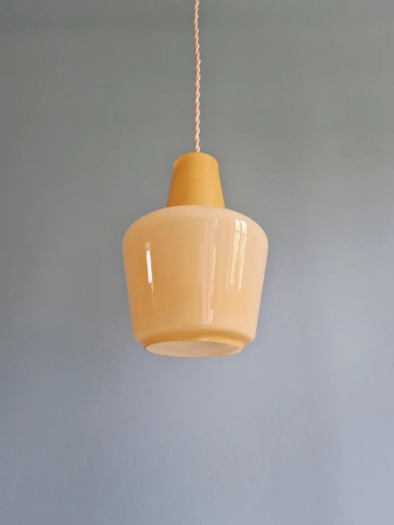 Pamono Scandinavian Opaline Pendant Light, 1960s> Ceiling Lights