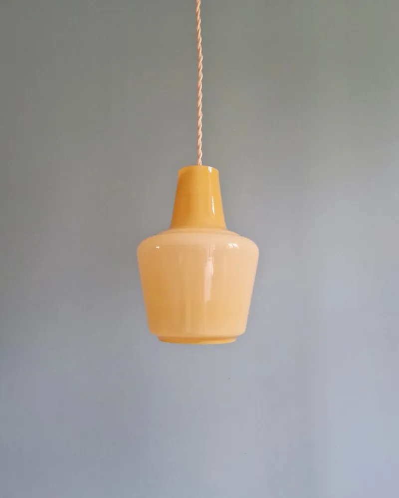 Pamono Scandinavian Opaline Pendant Light, 1960s> Ceiling Lights