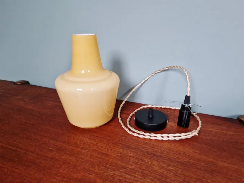 Pamono Scandinavian Opaline Pendant Light, 1960s> Ceiling Lights