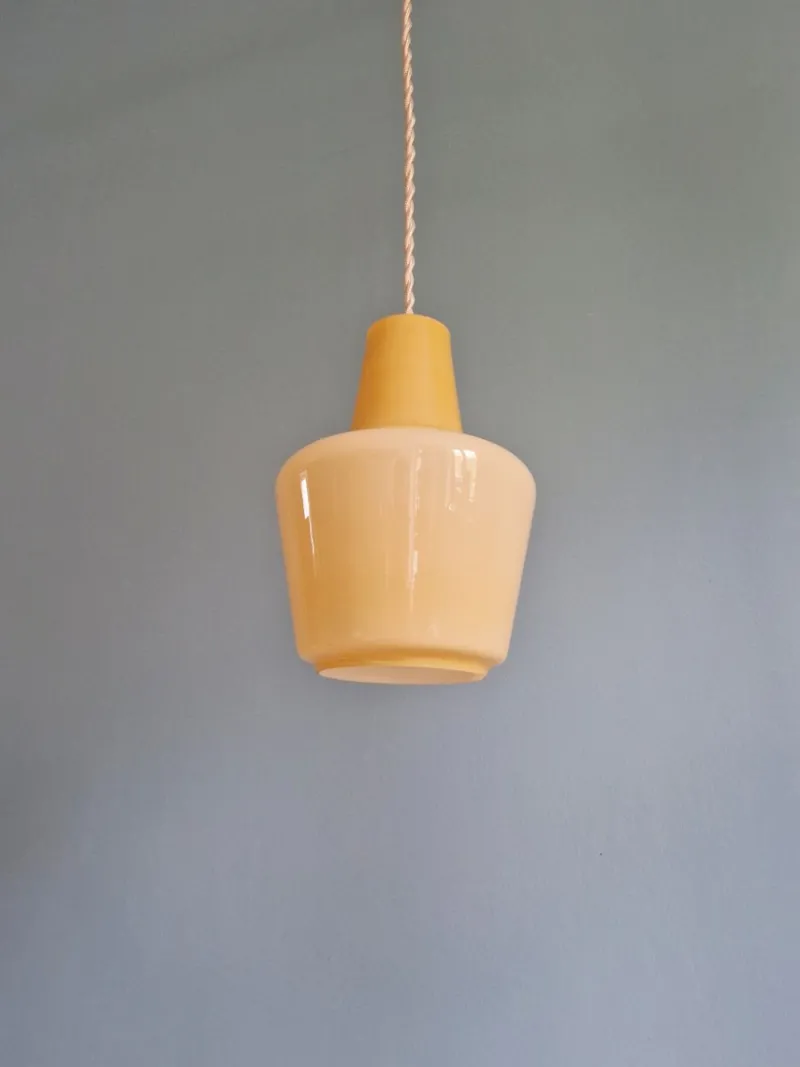 Pamono Scandinavian Opaline Pendant Light, 1960s> Ceiling Lights