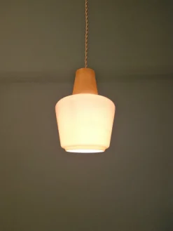 Pamono Scandinavian Opaline Pendant Light, 1960s><noscript><img width=