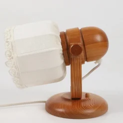 Discount Pamono Scandinavian Pine and Fabric Wall Lamps from Markslöjd, 1970s, Set of 2
