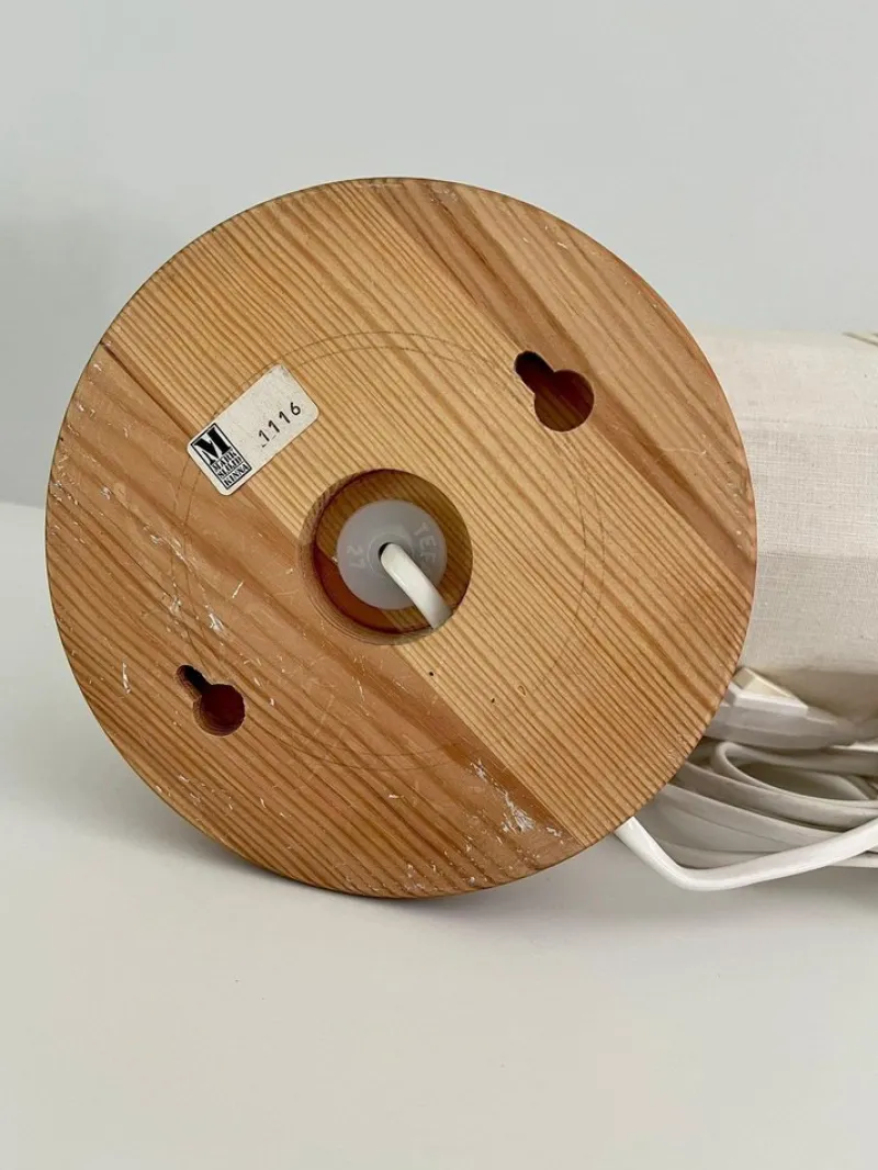 Discount Pamono Scandinavian Pine and Fabric Wall Lamps from Markslöjd, 1970s, Set of 2
