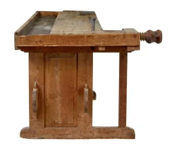 New Pamono Scandinavian Pine Trestle Workbench, 1890s