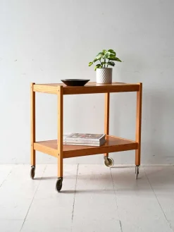 Pamono Scandinavian Pine Trolley, 1960s> Serving Bar Carts & Trolleys