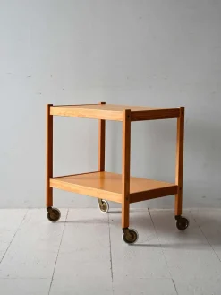 Pamono Scandinavian Pine Trolley, 1960s><noscript><img width=