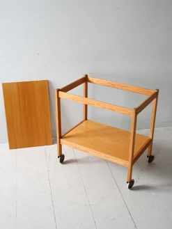 Pamono Scandinavian Pine Trolley, 1960s><noscript><img width=