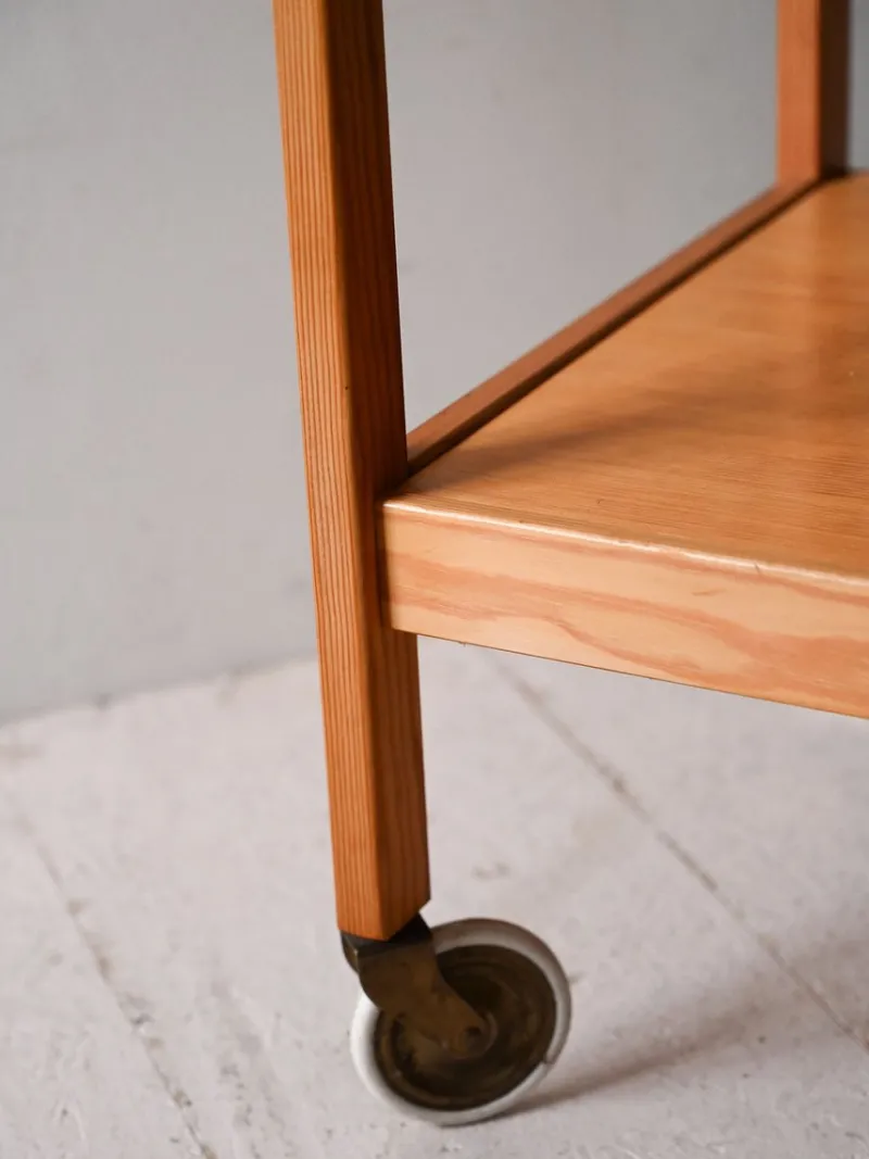 Pamono Scandinavian Pine Trolley, 1960s> Serving Bar Carts & Trolleys